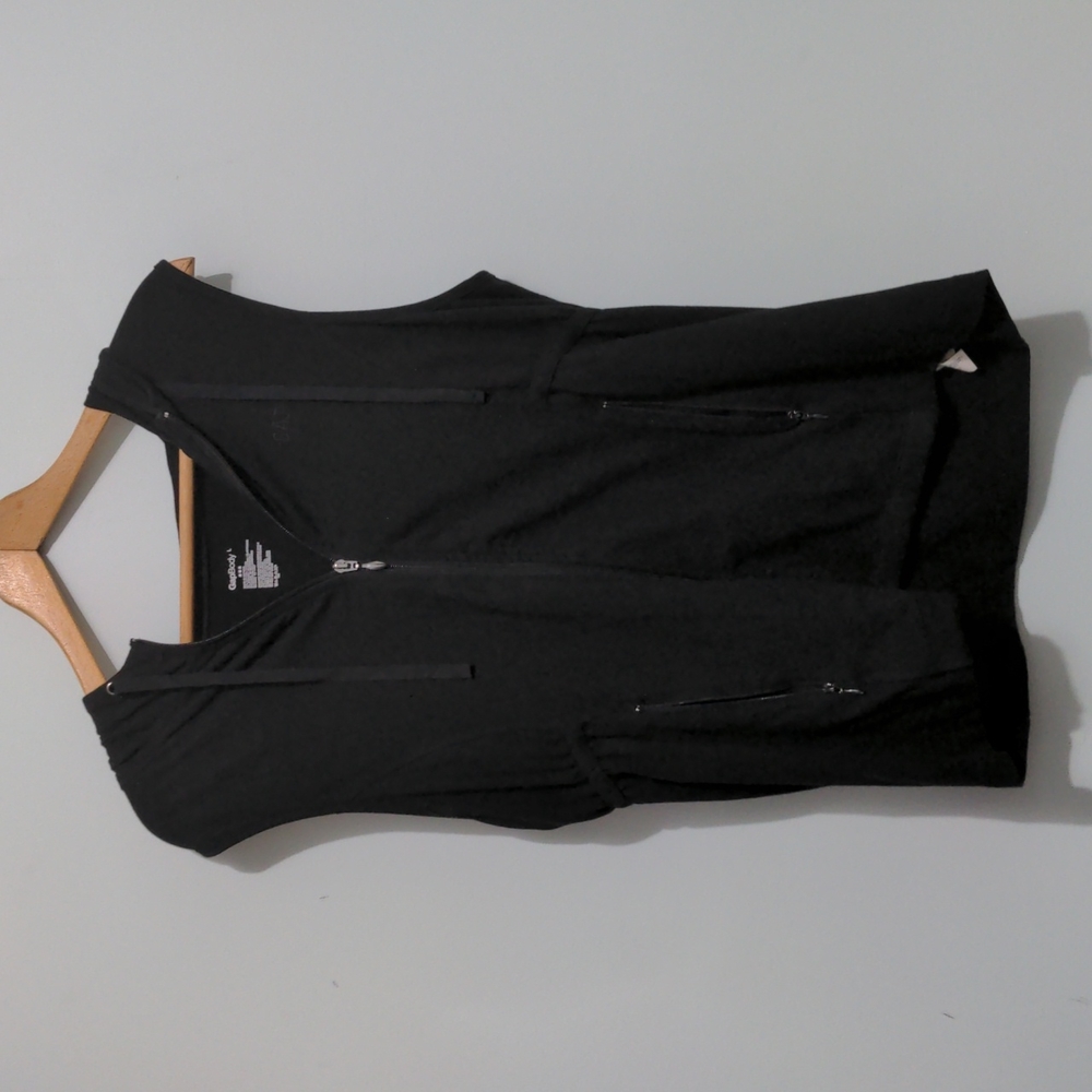 *3/$20* Gap Body Black Sporty Hooded Vest with Pockets and Elastic Detail